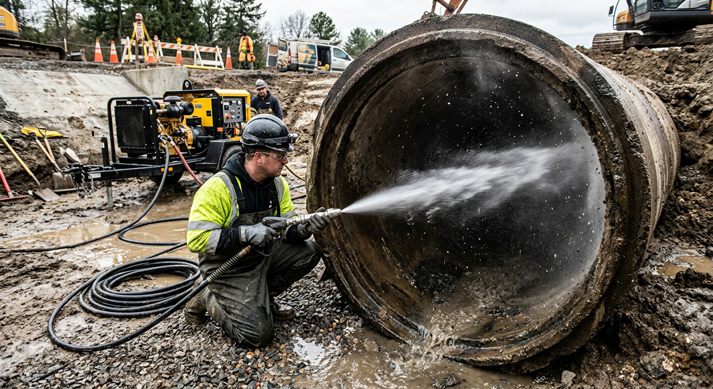 Hydrocurage haute pression pour débouchage de canalisation à Évry-Courcouronnes 91