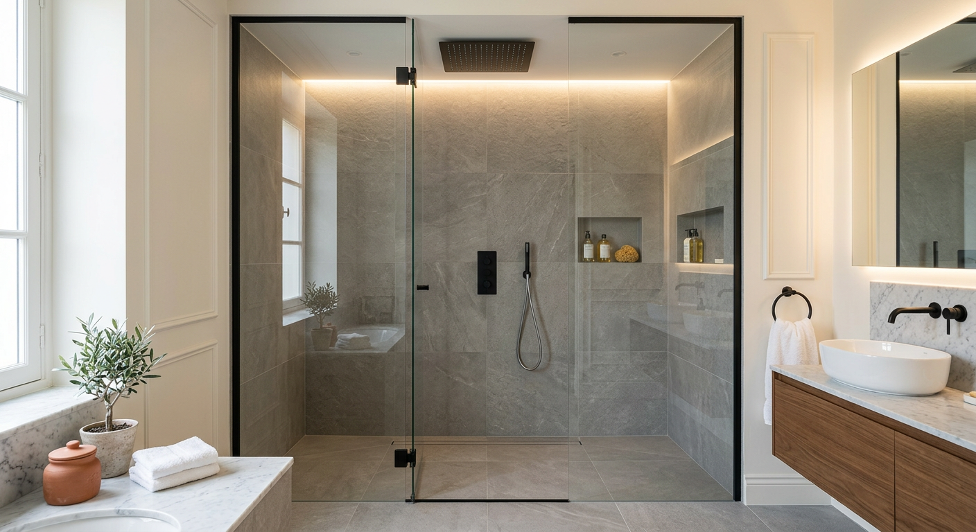 Rénovation de salle de bain avec douche à l'italienne à Évry-Courcouronnes 91